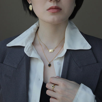 Titanium steel necklace female niche clavicle chain