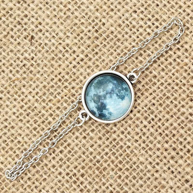 Luminous Star Series Planet Glass Charms Chain Bracelet