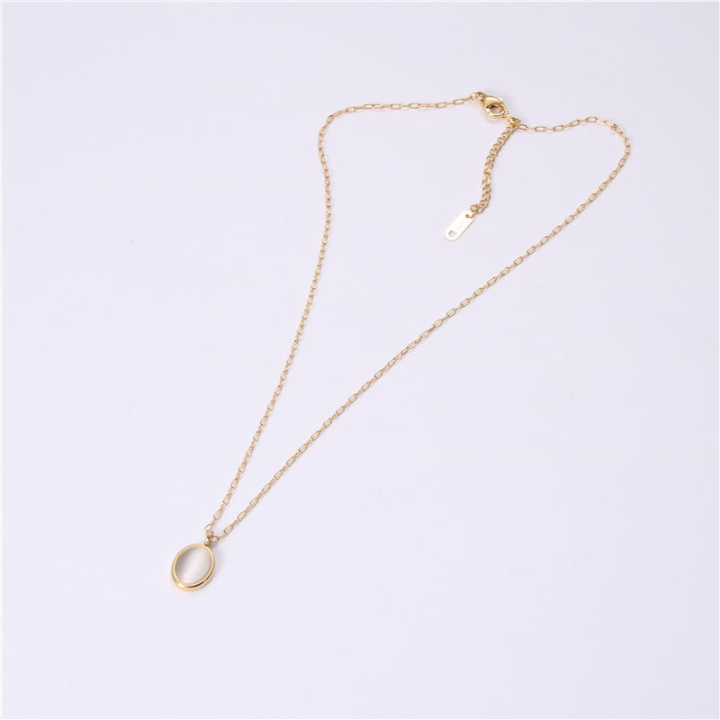 Titanium steel necklace female niche clavicle chain