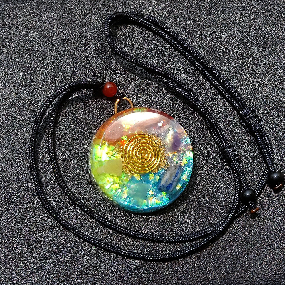 Natural Crystal Agate Semi-precious Stone Colorful Gravel Pendant