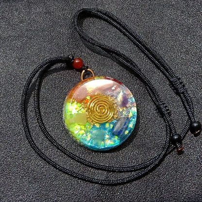 Natural Crystal Agate Semi-precious Stone Colorful Gravel Pendant