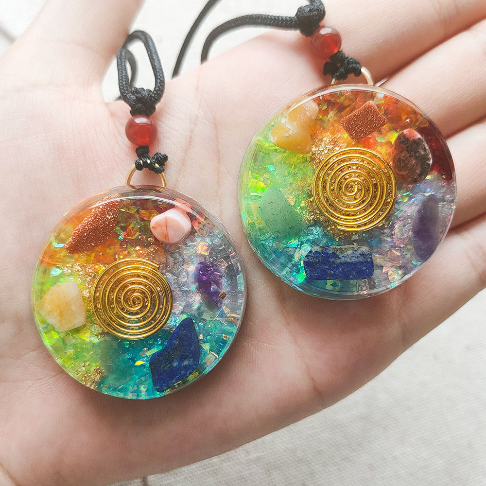 Natural Crystal Agate Semi-precious Stone Colorful Gravel Pendant