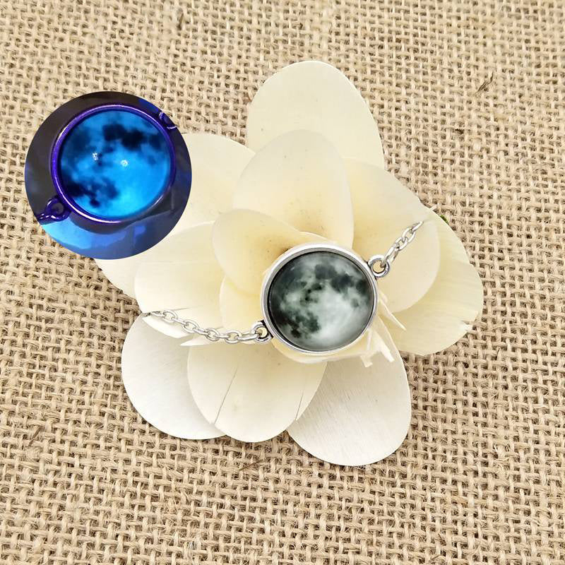 Luminous Star Series Planet Glass Charms Chain Bracelet