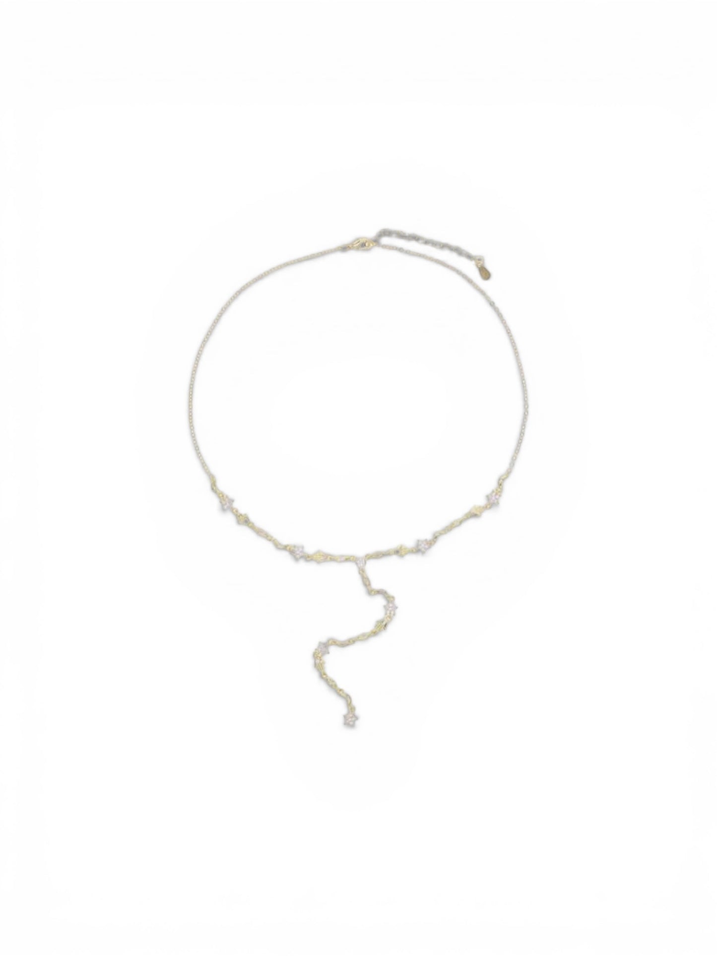 Crystal Star & Charm Lariat Y-Necklace – Gold