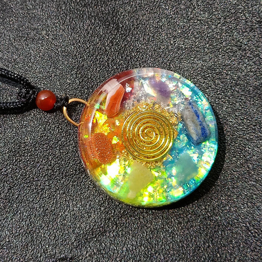 Natural Crystal Agate Semi-precious Stone Colorful Gravel Pendant